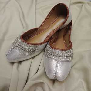 Zapatos Khussa para Mujer, Tradicionales Pakistaníes, Étnicos, Bordados, Antideslizantes, Cómodos, Transpirables, Planos - Product Image 2