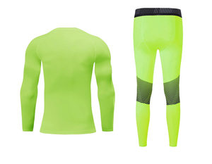 Ensemble de fitness pour homme : T-shirts et pantalons de compression moulants d'automne à taille élastique, poids moyen - Product Image 2