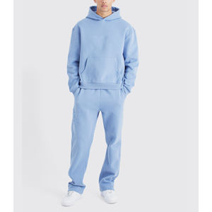 Conjunto Deportivo Holgado Informal y Cómodo de Sudadera y Pantalones de Mezcla de Algodón, Ideal para el Descanso Diario - Product Image 1