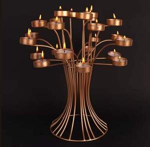 Porte-bougie en métal de qualité durable, pot à bougie doré unique pour la maison, les mariages, les accents décoratifs, le salon, la chambre, la salle à manger, à bon prix - Product Image 5