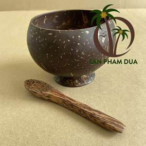 Taza Ecológica de Cáscara de Coco con Cuchara de Coco |   Set Natural Hecho a Mano |   Precio al por Mayor - Product Image 1