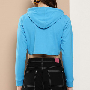 เสื้อฮู้ดครอปผู้หญิง ผ้าฝ้ายนุ่ม เสื้อฮู้ดครอปแขนยาว สไตล์ลำลอง แฟชั่นทันสมัย - Product Image 2