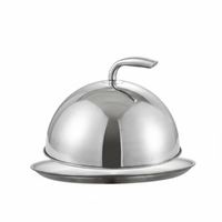 Cúpula Redonda de Acero Inoxidable Estilo Mid-Century, Campana Metálica para Cubrir Alimentos, para Mesa de Cocina, Servicio de Catering, Plato con Tapa