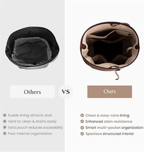 Women's Brown Genuine <b>Leather</b> Bucket <b>Bag</b> <b>Soft</b> Handle String Closure Modern Style Daily Use - Product Image 5