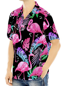 New Fashionable Soft Breathable Streetwear Casual T-<b>Shirt</b> High Quality Customized Logo Printed <b>Hawaiian</b> Beachwear <b>Men</b> Polyester - Product Image 3