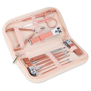 12Pcs Nail Scissors Clipper Set with Professional Stainless Steel Manicure and Pedicure Set Elegant Leather <b>Case</b> Gift - Product Image 1