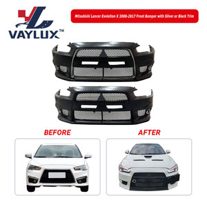 Kits de carrosserie de voiture de qualité supérieure, accessoires, pièces, Mitsubishi Lancer <span class=keywords><strong>Evolution</strong></span> X 2008-2017, pare-chocs avant avec garniture argentée ou noire - Product Image 1