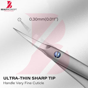 Ciseaux à cuticules ergonomiques à poignée large en acier inoxydable, coupe-précision pour une utilisation professionnelle confortable - Product Image 3