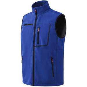 Chaleco de Forro Polar Azul para Hombre, Cuello Alto, Cierre de Cremallera, Cortavientos, Ropa Casual para Exteriores - Product Image 2