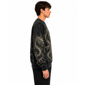 Sweat-shirt à col rond pour homme de haute qualité, imprimé, en molleton de coton, streetwear, pull-over, fournisseur en gros OEM, écologique, respirant - Product Image 3