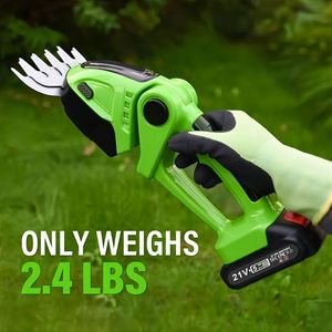Cortasetos Eléctrico 2 en 1 de 21V, Tijeras Inalámbricas para Césped y Arbustos, Recortadora de Setos Portátil a Batería - Product Image 4