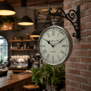 Vintage Round Metal Wall <b>Clock</b> with Roman Numerals Quartz Decorative Timepiece for Living Room Office Home Wall Decor Accent - Product Image 4