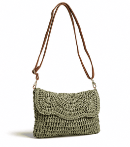 Sac bandoulière bohème tissé pour femmes et filles, pochette en paille avec fermeture éclair et sangle unique - Product Image 2