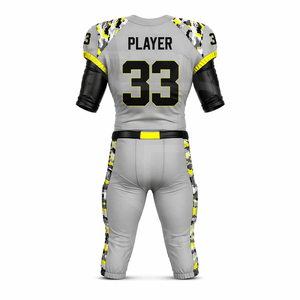 Custom American Football Team Uniform Jersey Pants Set 100% Polyester Breathable Sublimation Printing Durable Athletic Front - Product Image 3