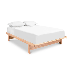 Cadre de lit plateforme minimaliste en bois massif sans tête de lit |   Sommier en bois de manguier naturel de style japonais - Product Image 3