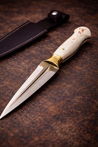 Handmade Yakut <b>Knife</b> With <b>Bone</b> <b>Handle</b> And Brass Guard Stainless Steel Spear Point Blade For Outdoor Use - Product Image 4