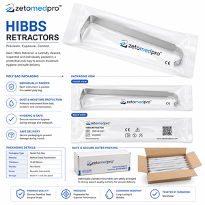Retractor HIBBS de 9.125 pulgadas (23.2 cm) con hoja de 2.5 cm x 7.6 cm, 1.9 cm x 5.1 cm, 1.3 cm x 2.5 cm, Zetomed Pro - Product Image 6
