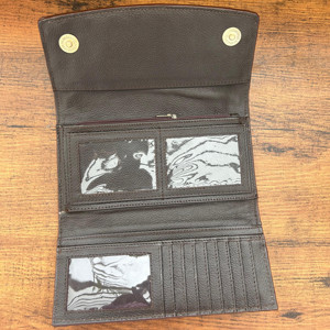 Nouveau Design usiné à la main sculpture en cuir portefeuille pochette téléphone étui carte élégant peau de vache fourrure Western cuir portefeuille multi-usages - Product Image 4