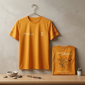 เสื้อเปียโน พิมพ์ลายแบบซับลิเมชั่น ระบายเหงื่อได้ดี คุณภาพสูง เสื้อเปียโนสำหรับงานดนตรี ผู้ผลิตเสื้อยืด - Product Image 1