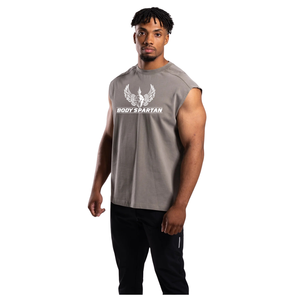 Débardeur sans manches gris pierre délavé pour homme, en coton doux, coupe athlétique, idéal pour la gym, l'entraînement, le sport et la mode décontractée estivale - Product Image 3