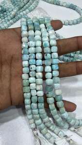 Nuevas Cuentas de Larimar Natural en Tendencia, Forma Cuadrada Facetada, 6mm-7mm, para Accesorios de Joyería, Mejor Calidad, Venta al Por Mayor, 8 Pulgadas - Product Image 3