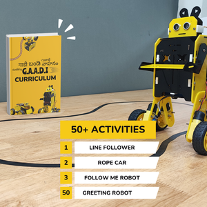 GAADI para Kit de Robótica: 50 Actividades, Chasis, Seguidor de Líneas, Coche de Cuerda, Sígueme y Robots de Saludo para Aprendizaje STEM - Product Image 1