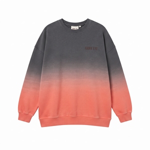 Sweat-shirt décontracté chaud à manches longues et col rond en molleton de coton dégradé bicolore, de qualité supérieure pour femme - Product Image 4