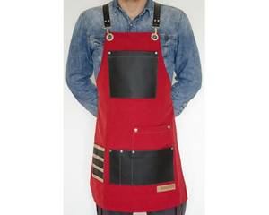 Tablier de barman de luxe en toile, multi-poches, uniforme professionnel de barista, style vintage, robuste pour l'hôtellerie - Product Image 1