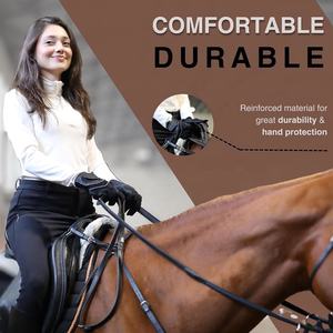GANTS ÉQUESTRIENS Unisexe en Cuir Élégant Équitation Écran Tactile Synthétique Fort Grip Coupe-Vent Confortable Écologique - Product Image 6