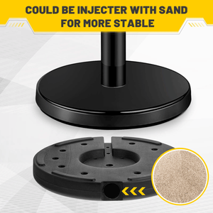 4 Postes de Control de Multitudes de Terciopelo Negro con Base Hueca de Inyección de Arena, Postes Negros para Teatros y Eventos - Product Image 5