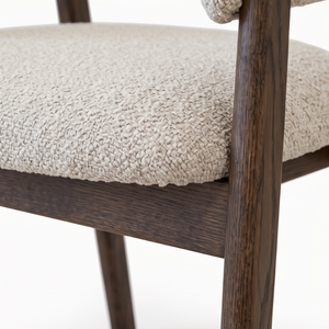 Modern Upholstered Solid Wood Base <b>Armchair</b> with Solid Back and Foam-Filled Seat for Living Room <b>Dining</b> Hotel Apartment Use - Product Image 5
