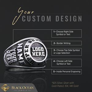 Bague d'université BOJ MCollege 025 personnalisée en argent avec diamant, bague de diplôme unisexe, certifiée GIA, micro-prix bas - Product Image 5