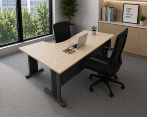 Stylish Durable Modern L Shape Commercial Home Office Conference <b>Table</b> Chipboard Melamine Finish <b>Epoxy</b>-Coated Metal Legs Office - Product Image 1