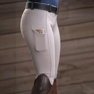 Anti-pilling Equestrian Pants Hip Lift <b>Elastic</b> Horse Racing <b>Trousers</b> Skinny with Phone Pocket Sports Leggings Horses Accessories - Product Image 2