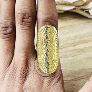 Luxury Design Brass <b>Ring</b> Boho Floral <b>Ring</b> For Women 18k Gold Plated Tribal Shield Long Statement <b>Chunky</b> <b>Ring</b> Wholesale/OEM/ODM - Product Image 4