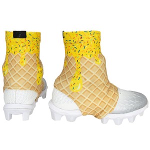 Calcetines de fútbol azules para hombre con cubre tacos, de malla transpirable, cierre para todas las estaciones, color liso, ajuste personalizado, de elastano - Product Image 1