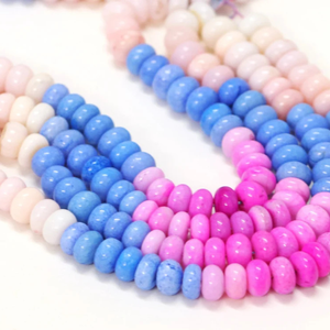 Hermosas cuentas de ópalo multicolor en forma de rondel, lisas, de 15 pulgadas, 7-10 mm, de colores mixtos, cuentas de ópalo liso de calidad AAA. - Product Image 4