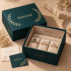 กล่องบรรจุภัณฑ์กระดาษแบบยกฝาเปิดได้ SunGene Laurel Vault สำหรับชุดแหวนเครื่องประดับชั้นดี - Product Image 6