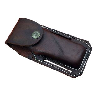 Couteau de chasse et de camping à lame fixe en acier de Damas avec manche en bois fait main et étui en cuir, équipement utilitaire d'extérieur pour - Product Image 5