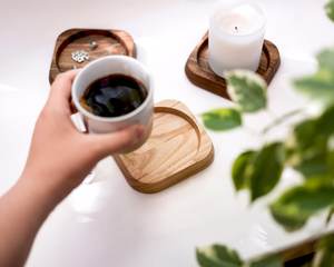 Personalized Coaster Wholesale Factory <b>Round</b> Square Blank Wood Coaster Custom Walnut Wooden Coasters for Drink Set Blank coaster - Product Image 1