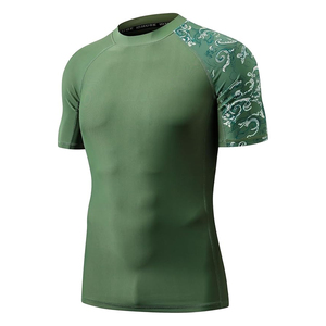 Custom Men Rash Guard <b>Compression</b> T <b>Shirt</b> Short Sleeve Swim <b>Shirt</b> UV Protection Quick Dry OEM Bulk Supplier - Product Image 1