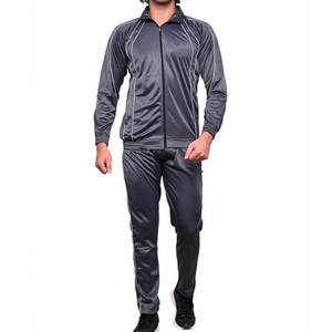 Ensemble de survêtement d'hiver pour homme avec capuche et fermeture éclair intégrale, finition brillante, ensemble de jogging deux pièces, tenue de sport pour l'entraînement et la gym - Product Image 1