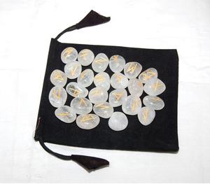 Multicolor 25pcs Per Bag Wholesale <b>Crystals</b> Healing Stones Natural Reiki <b>Crystal</b> Rune Stone <b>Set</b> - Product Image 2