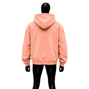 เสื้อฮู้ดซิปโอเวอร์ไซส์สีพีชสไตล์โมเดิร์น หรูหรา นุ่มสบาย เหมาะสำหรับฤดูหนาว ทรงหลวม แฟชั่น ผ้าคอตตอนพรีเมียม กำลังเป็นที่นิยม - Product Image 2