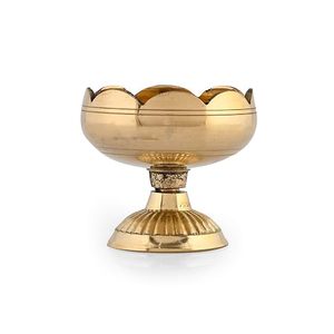Brass <b>Oil</b> <b>Lamp</b> With Flame For Religious Activities Heat Resistant Metal Candle Holder - Product Image 2