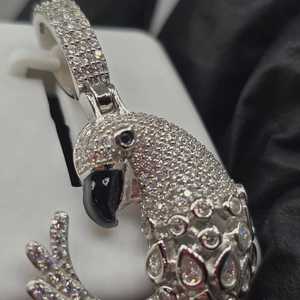 Bird Lovers Parrot Cartoon Moissanite Pendant 925 <b>Silver</b> For Party Gift Fine Jewelry Pendants & <b>Charms</b> - Product Image 5