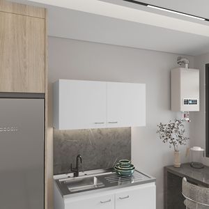 Armadio a Muro Bianco a Doppia Anta da 39 Pollici per Cucina, Modello Napoli - Product Image 1
