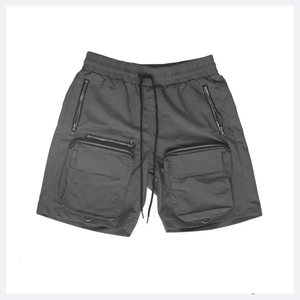 Pantalones Cortos Deportivos Azules para Hombre, 100% Poliéster, Cintura Media, con Bolsillos con Cremallera, Cordón Ajustable, Secado Rápido - Product Image 2