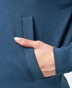 OEM personalizado mujer Retro media cremallera Sudadera con capucha de gran tamaño deporte activo gimnasio sudadera Casual sólido de punto con el logotipo frontal - Product Image 5