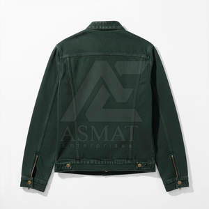 Chaqueta de mezclilla para hombre con cremallera, cuello alto, estilo moderno, informal, con bolsillo con cremallera en el pecho, MOQ bajo - Product Image 6